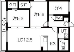 A2麻生（エーツーアサブ）の間取り画像