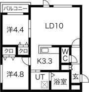 エルミタージュ新琴似の間取り画像