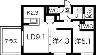 ハルトラーテ東札幌の間取り画像
