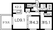 ハルトラーテ東札幌の間取り画像