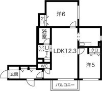 メニーズコート山鼻の間取り画像