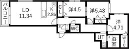 KCU参番館の間取り画像