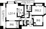 【分譲賃貸】リビオ大通の間取り画像