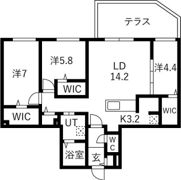 ブランシャールCHATELET中島公園の間取り画像