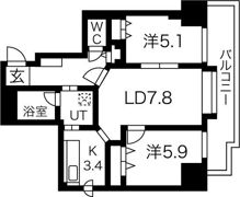 ドミ山鼻拾条の間取り画像