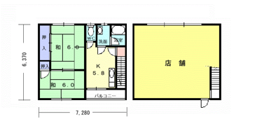 庄司田3丁目住居付店舗の間取り画像