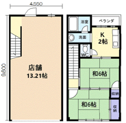 東玉垣町アパート付店舗の間取り画像