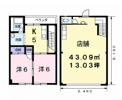 下村町アパート付店舗 Bの間取り画像