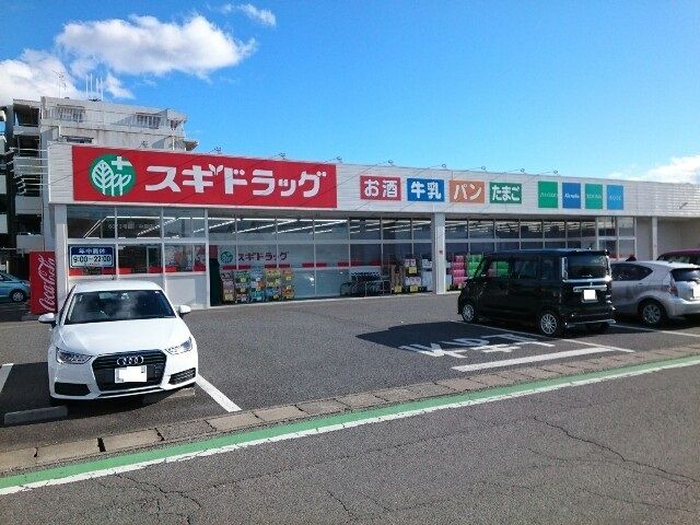 近くのドラッグストアまで1,100m（徒歩14分）