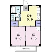 シティハイツ若草の間取り画像