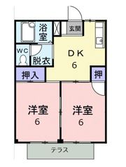 田胡ハイツ Bの間取り画像