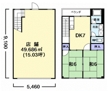 柱一番町17住居付店舗Bの間取り画像