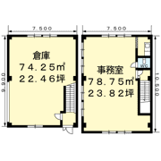 二重堀林先 倉庫付事務所の間取り画像