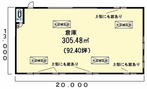 蔵持町原出倉庫 Bの間取り画像