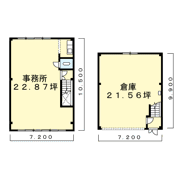 朝倉市堤倉庫付事務所の間取り画像