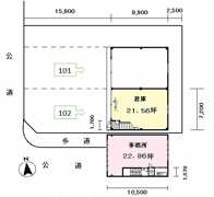 八百島2丁目倉庫付事務所の間取り画像