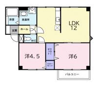 ハピネスハイム中妻 Bの間取り画像