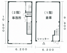 三苫6丁目倉庫付事務所の間取り画像
