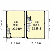 柚須倉庫付事務所の間取り画像