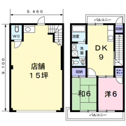 田熊6丁目3住居付店舗の間取り画像