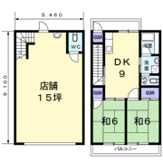 田熊6丁目3住居付店舗の間取り画像
