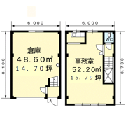 上津町倉庫付事務所の間取り画像