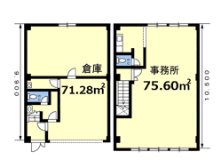 朝倉2丁目 倉庫付事務所の間取り画像