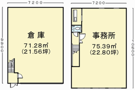 三条町1丁目倉庫付事務所の間取り画像