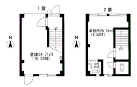 小石木町倉庫付事務所SMの間取り画像
