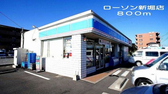 近くのローソン　熊谷新堀店まで800m（徒歩10分）