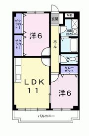 セゾン八尾東の間取り画像