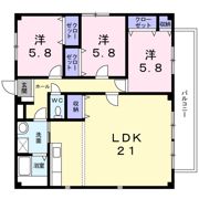 コーポ金草原の間取り画像