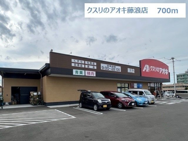 近くのドラッグストアまで700m（徒歩9分）