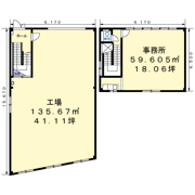 江曽島町事務所付工場の間取り画像