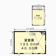草内橋折事務所付倉庫Bの間取り画像