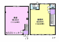 鵜沼朝日町3丁目倉庫付事務所Ⅰの間取り画像