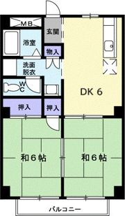 パルネット末広Bの間取り画像