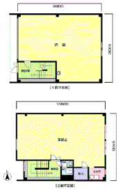 北方町柱本倉庫付事務所の間取り画像