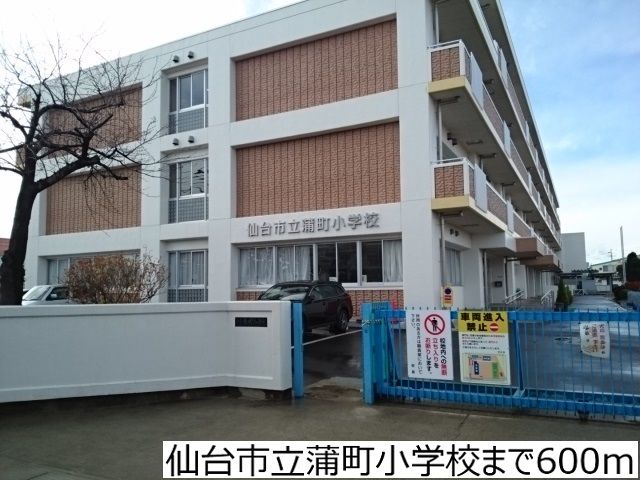 近くの仙台市立蒲町小学校まで600m（徒歩8分）