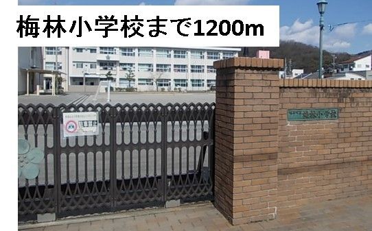 近くの梅林小学校まで1,200m（徒歩15分）