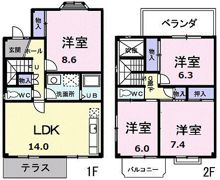 ハイツ極楽の間取り画像
