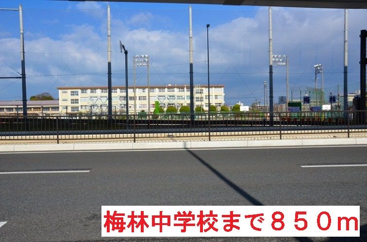 近くの梅林中学校まで850m(徒歩11分)