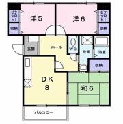 ボナール山の手パートⅡの間取り画像