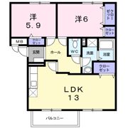 ニューエルディム小山Aの間取り画像