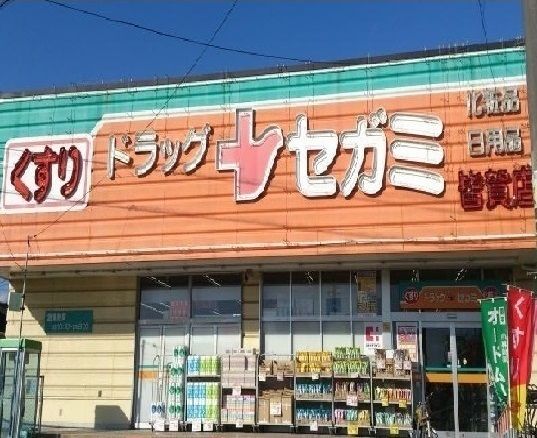 近くのドラッグセガミまで730m（徒歩10分）