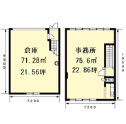 米原市倉庫付事務所の間取り画像