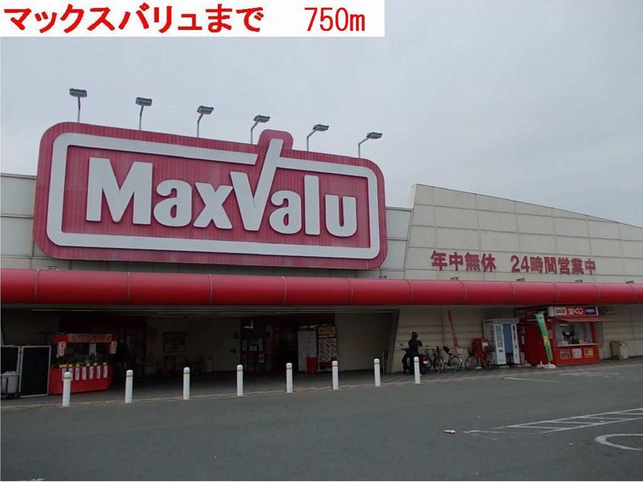 近くのマックスバリューまで750m(徒歩10分)