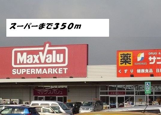 近くのマックスバリュ・サンドラッグまで350m（徒歩5分）