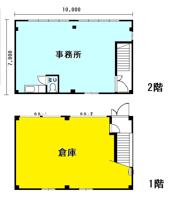 足近町7丁目倉庫付事務所の間取り画像