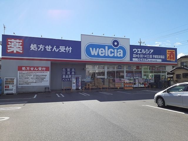 近くのウエルシア宇都宮双葉店まで700m（徒歩9分）